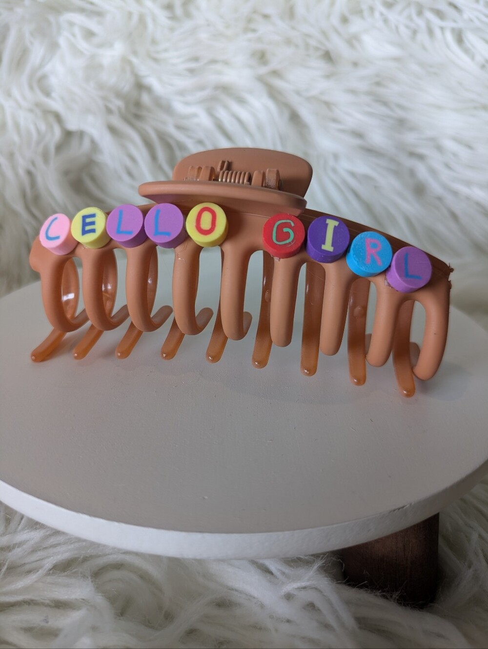 Cello Girl Hair Clip Claw Style Handcrafted | NWT